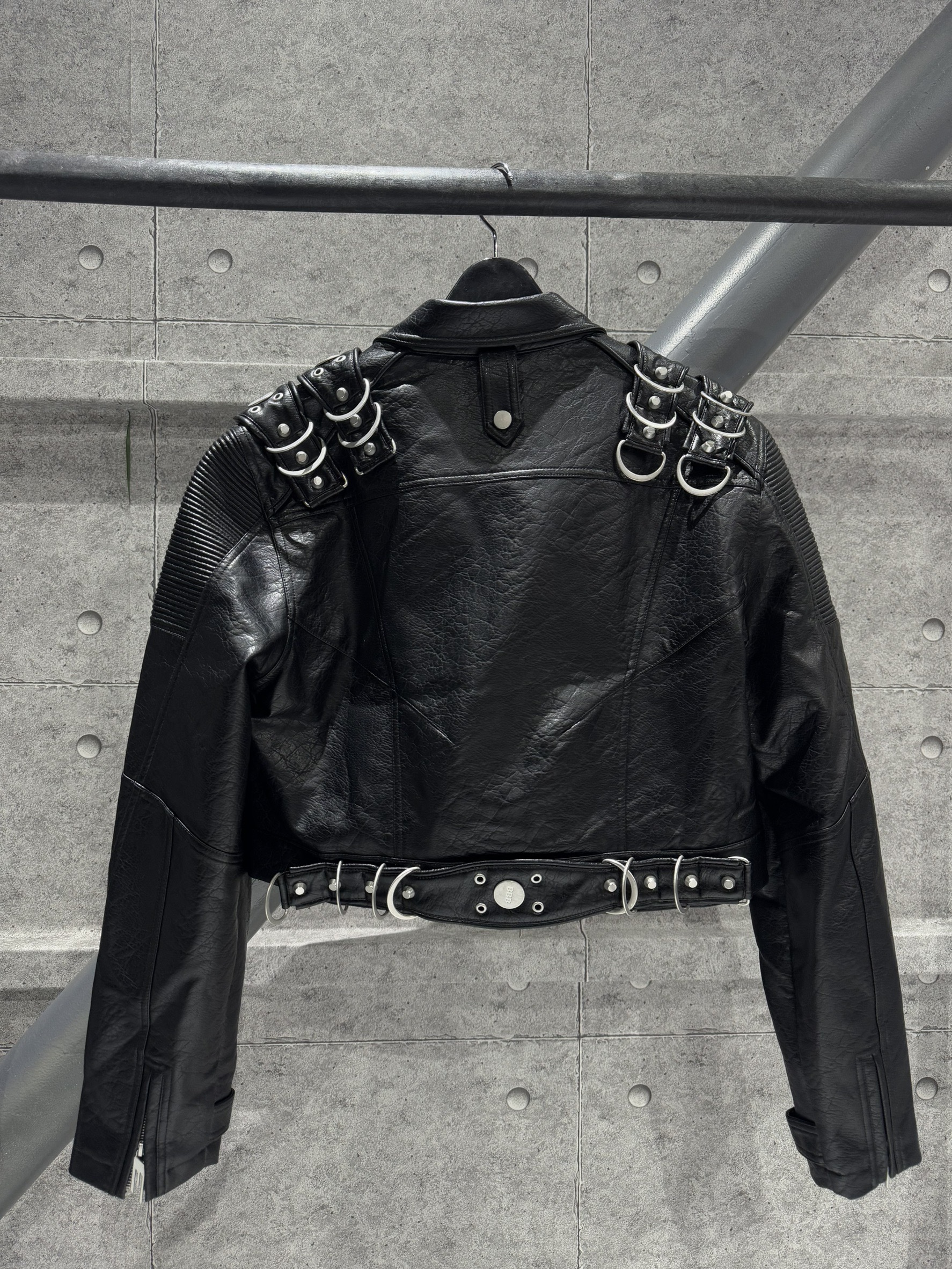 BLINDNOPLAN  金屬鍊條 短款機車皮夾克