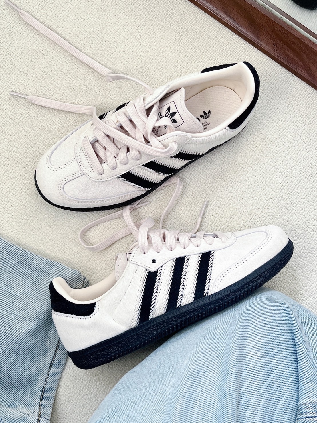 ADIDAS ORIGINALS SAMBA OG 奶油米黑 馬毛 JP5329