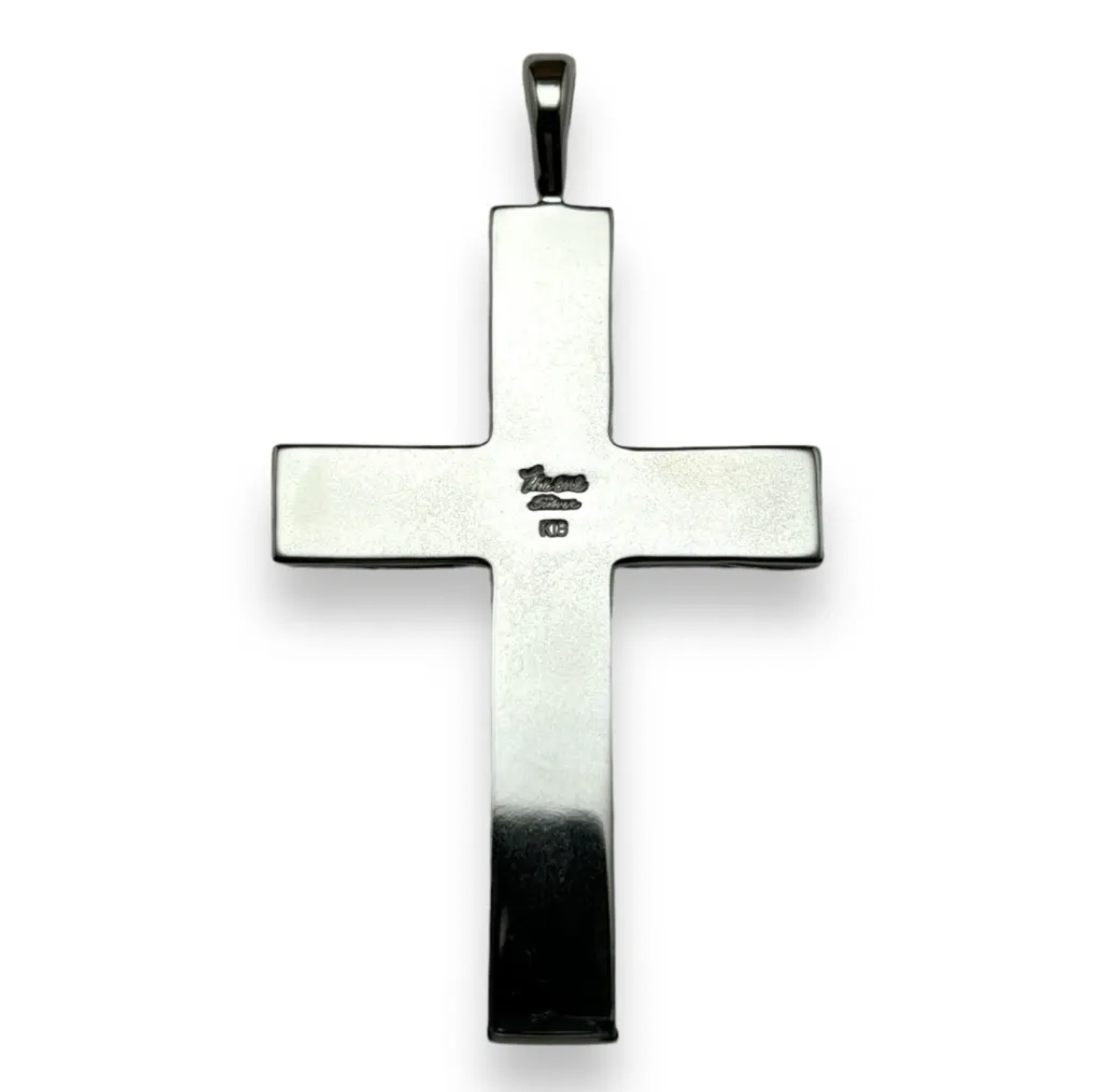 <pre> 鳴島翔 K18 Kaila motif cross pendant (plain side wave)</pre>