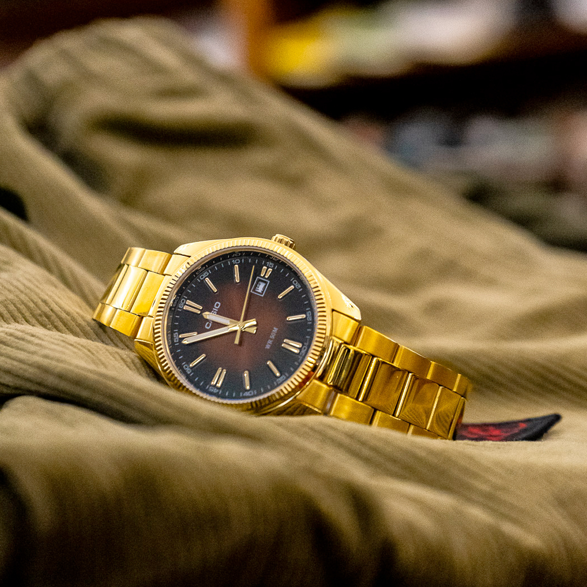 Casio MTP-1302PGC-5A 38mm 金色 啡面 石英錶