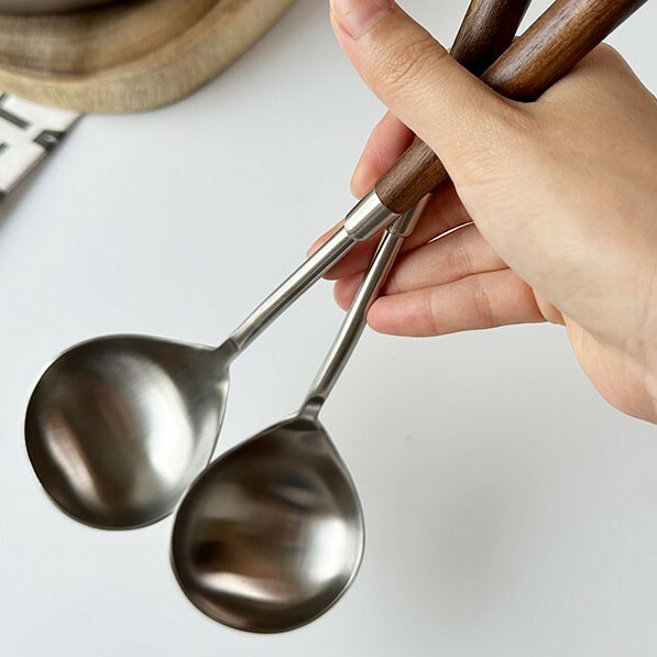 《4860》高級質感304不鏽鋼木柄湯勺