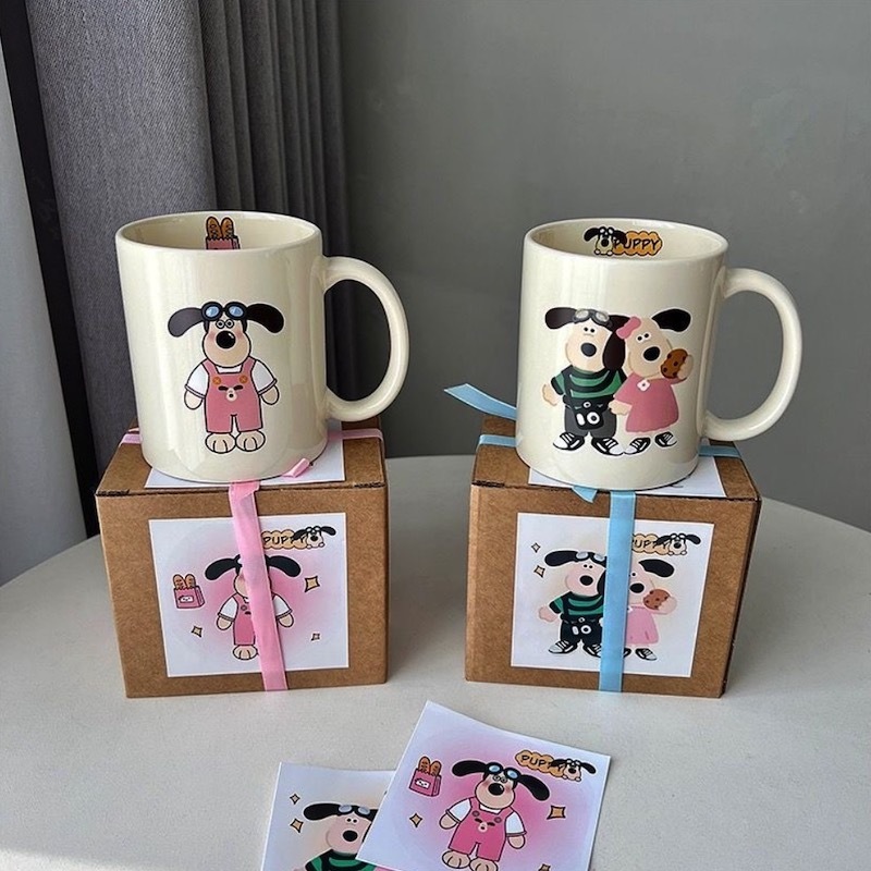 《11450》情侶款掌門狗和吊帶褲馬克杯/350ml