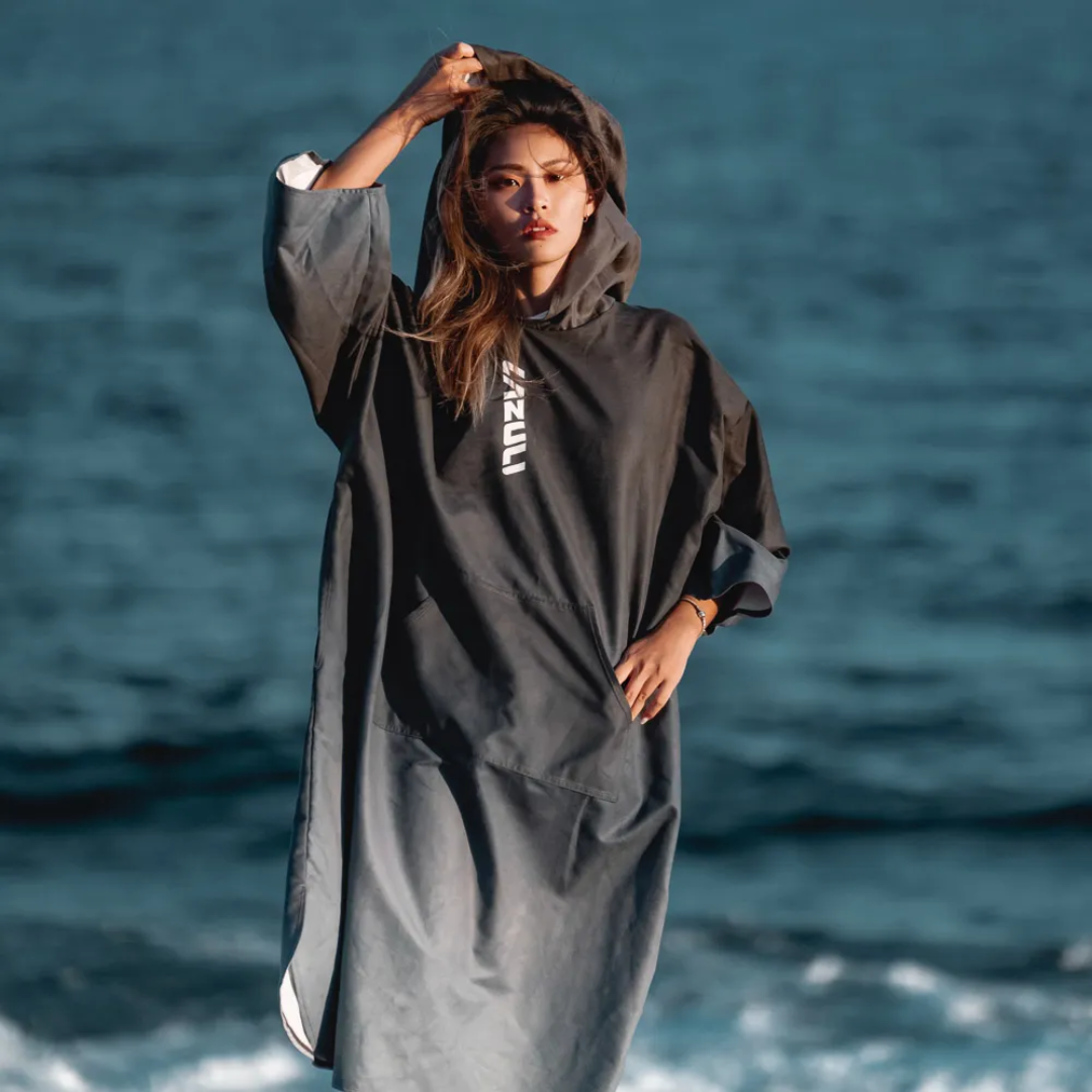 ▲ LAZULI  保暖防風強力吸水毛巾衣(薄款) 漸層黑(缺貨)