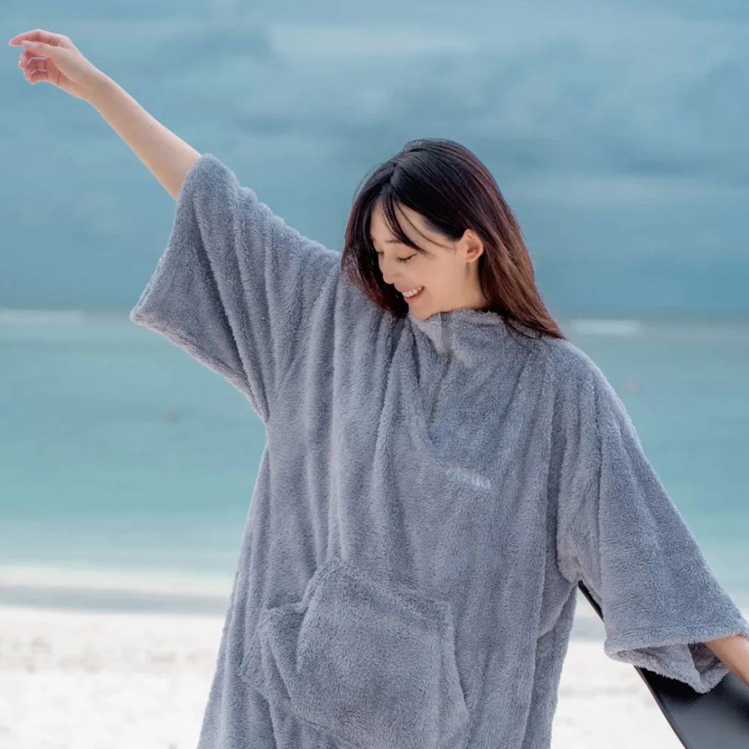 ▲LAZULI  環保紗混紗加厚保暖防風吸水毛巾衣-礦石灰❄️
