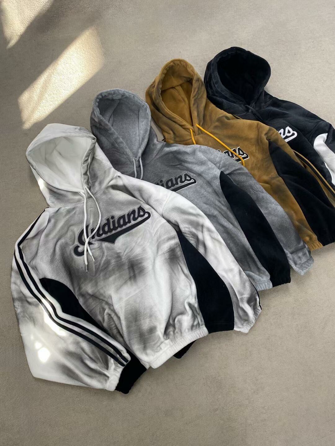 仿污英文字連帽衛衣 And More-073T