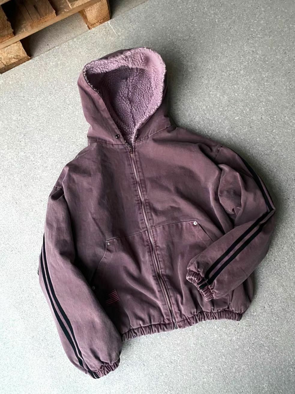 雙間洗水連帽拉鍊外套(抓毛底)And More-075JK