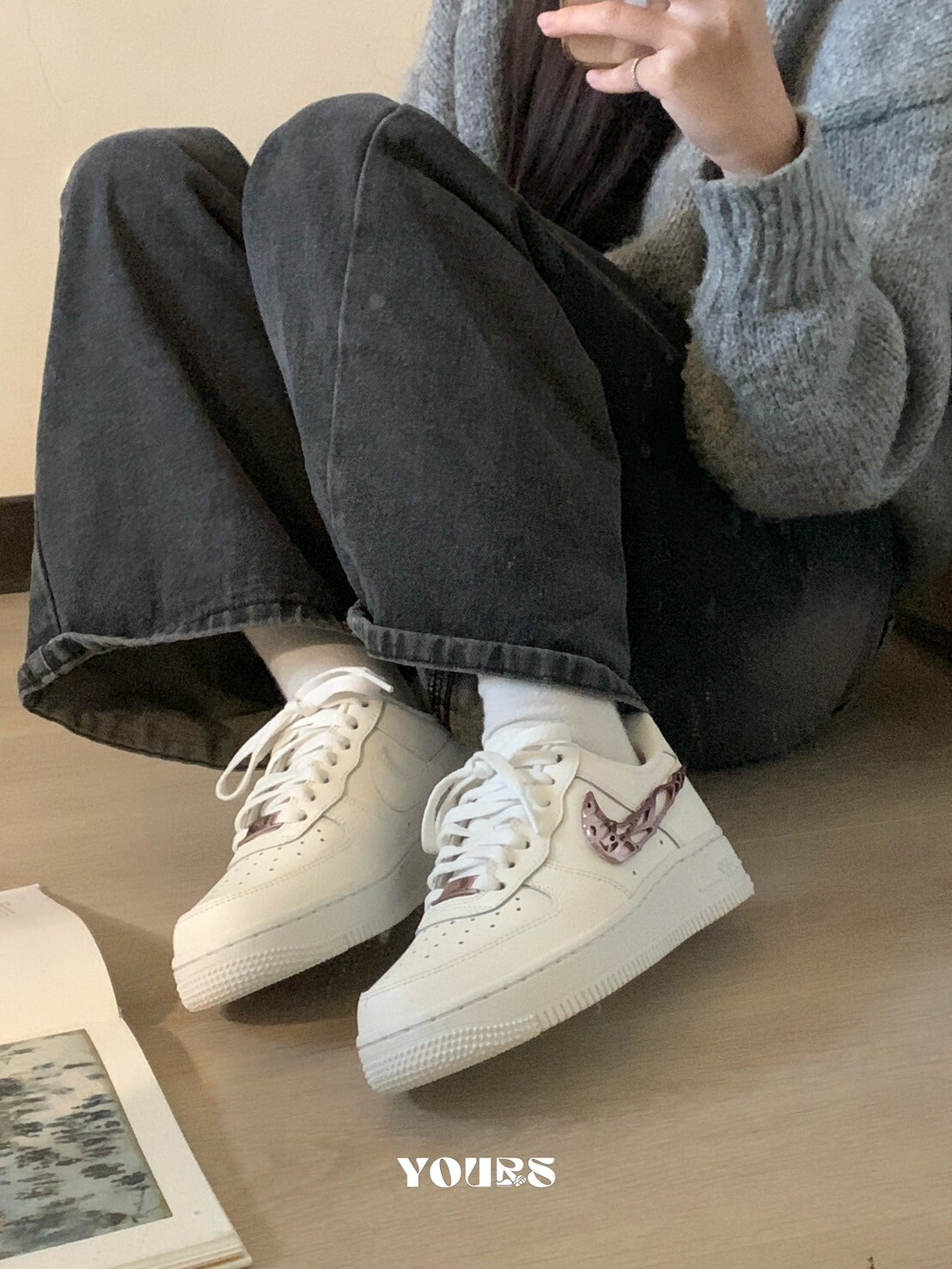 W Nike AF1 "Molten Swoosh" 粉金 玫瑰金 白粉 液態金屬 IF1686-161