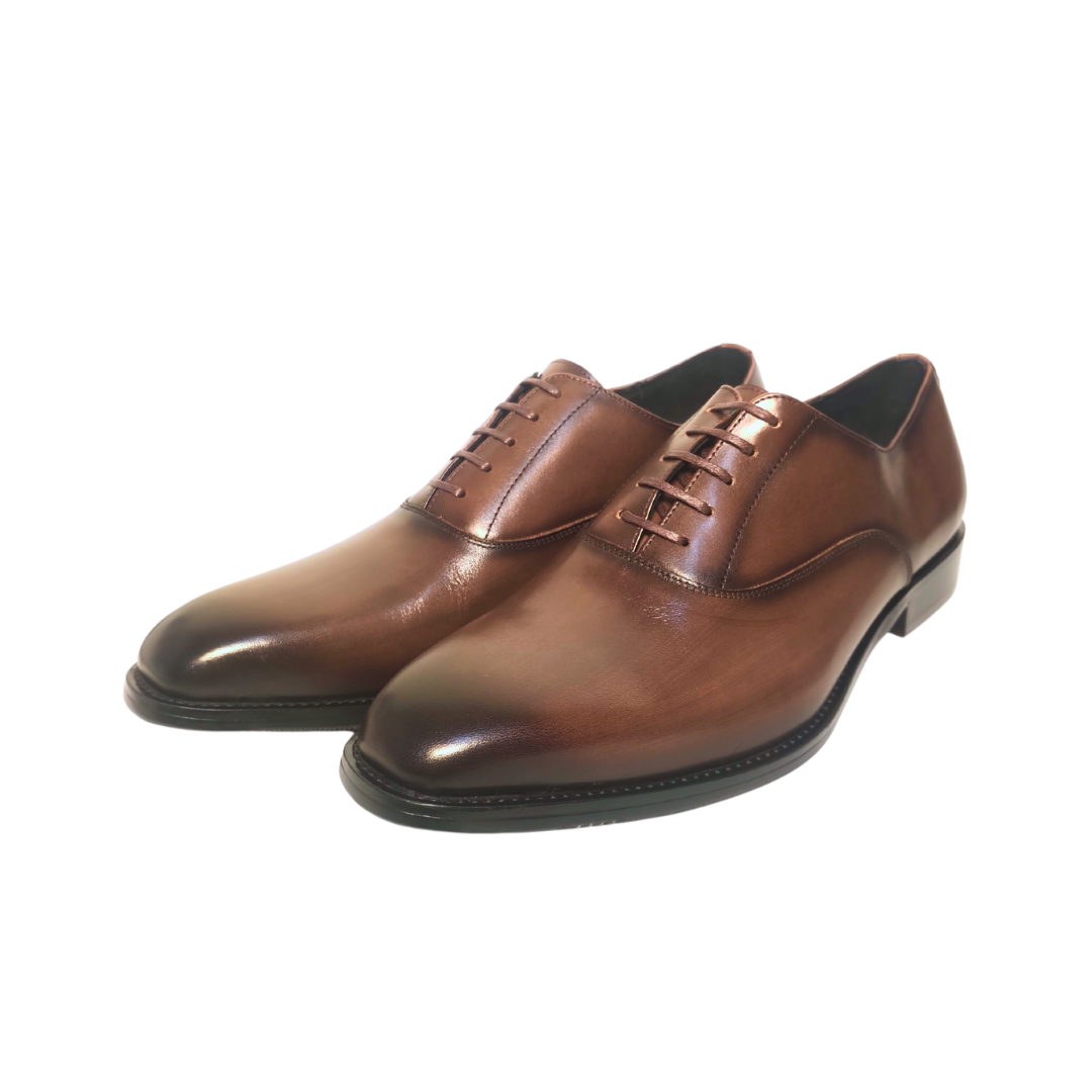 Revic 男裝皮鞋｜CH-25BR｜啡色素面牛津皮鞋