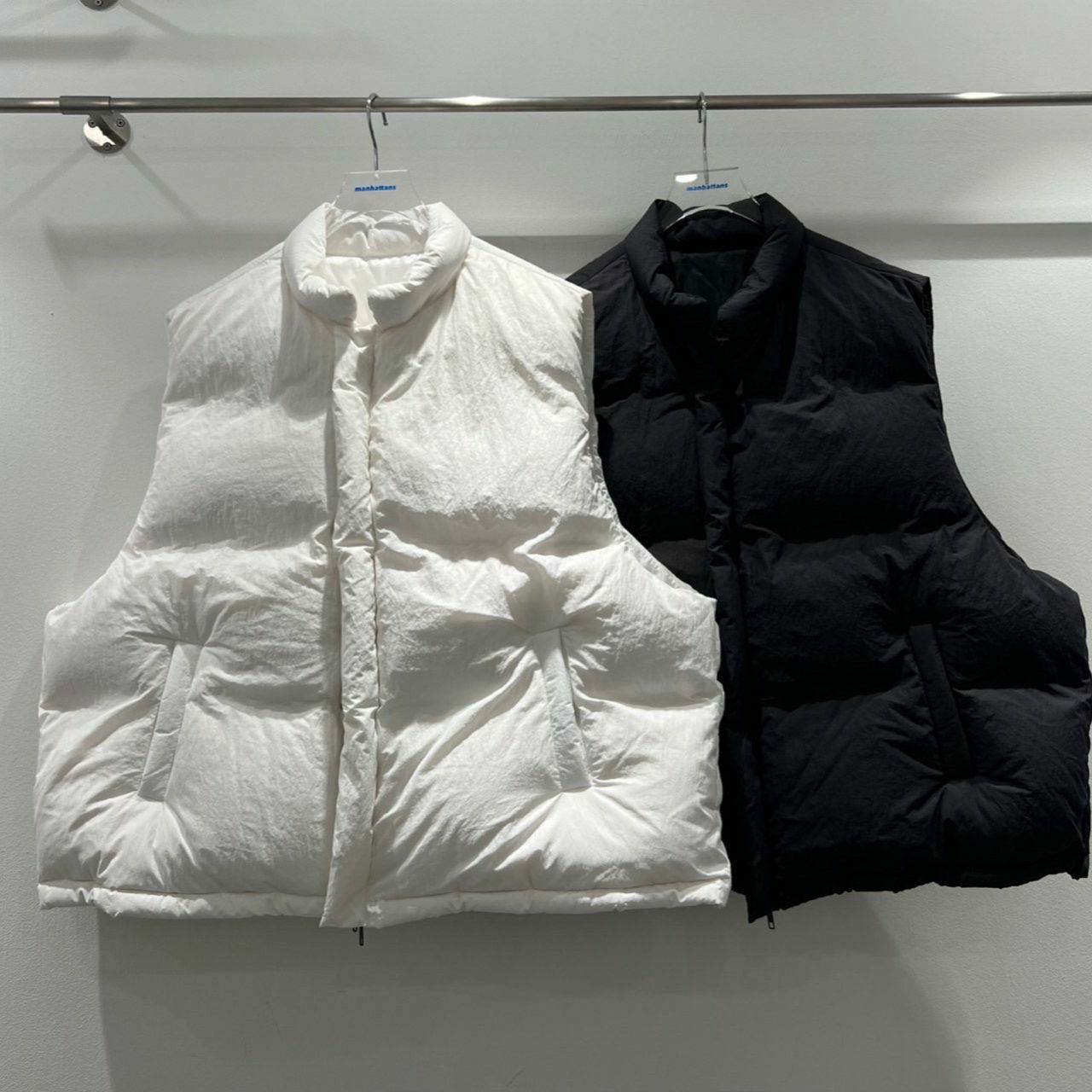 淨色企領拉鍊背心褸(夾棉) manhattans-021V