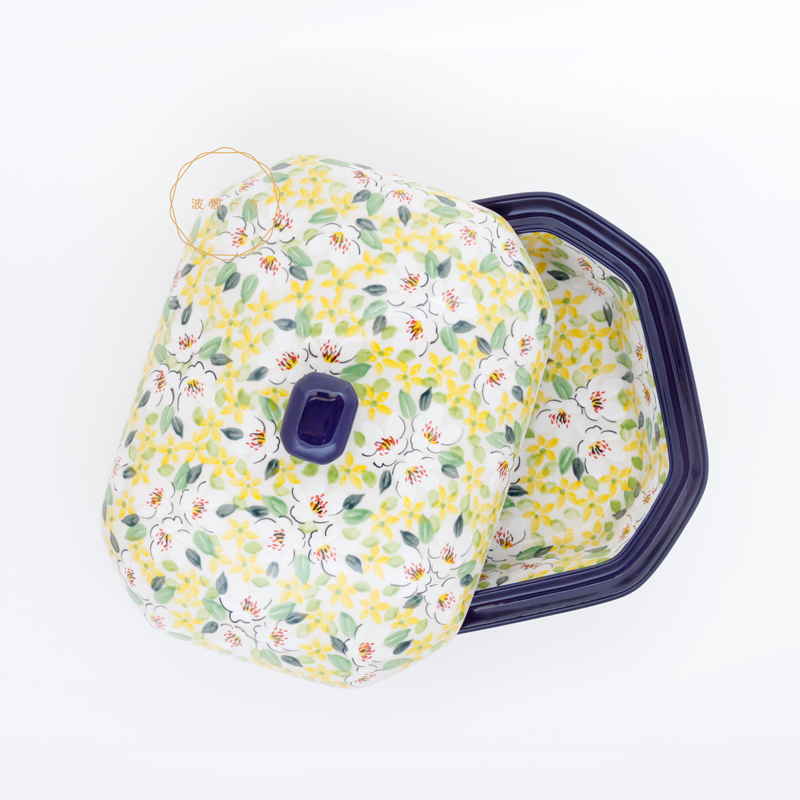 有蓋容器-26/20cm-淡雅茉莉-黃