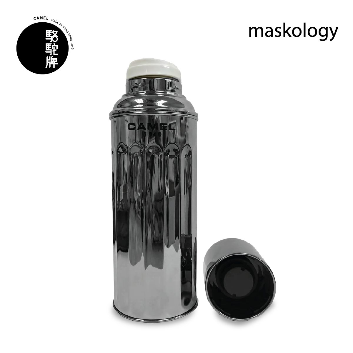 【Member Extra 10% off】Camel 駱駝牌  - 122 SERIES Double Layer Vacuum Glass Liner Thermos Bottle 450ml -  Gloss Black