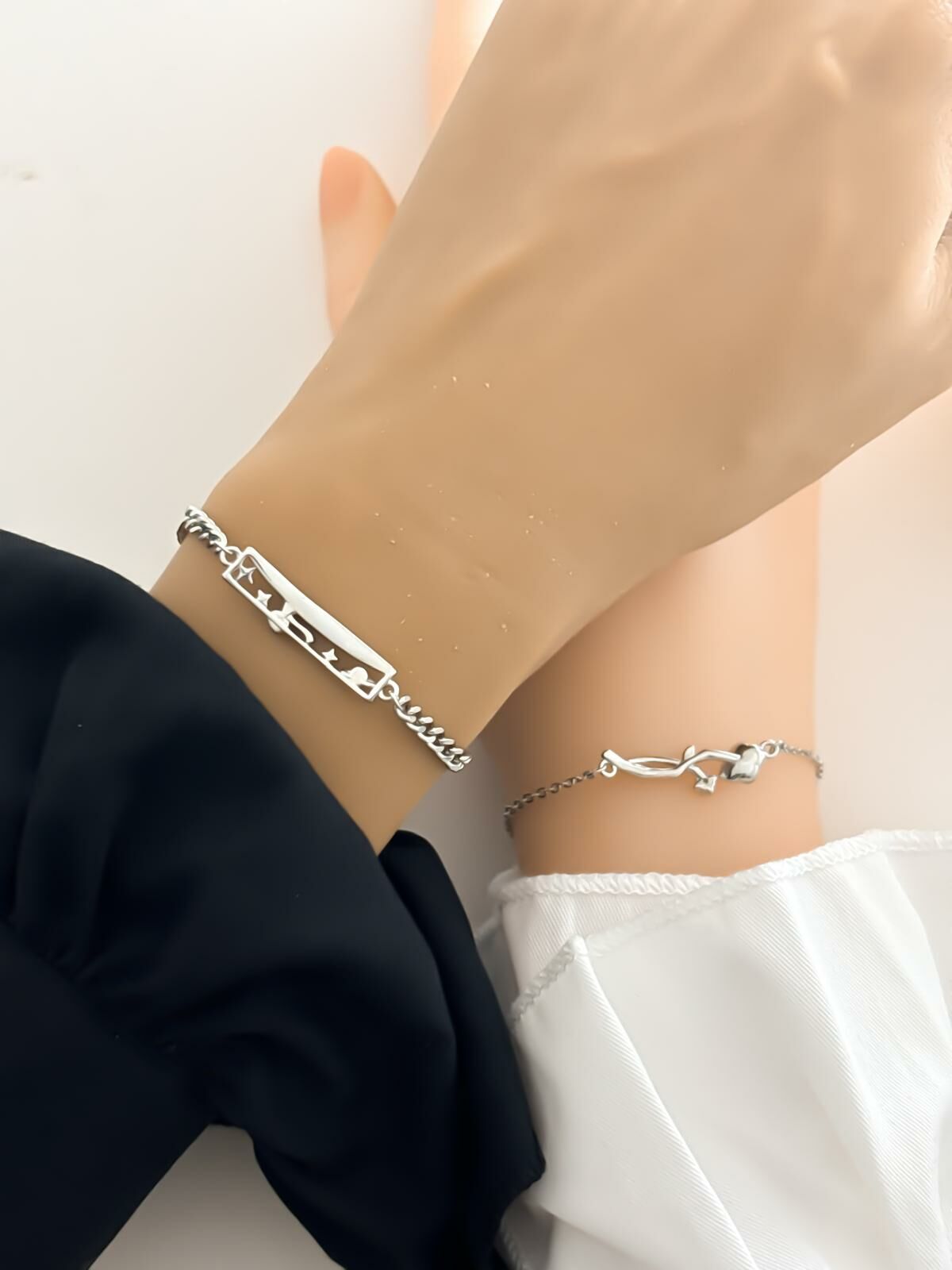 「小王子和玫瑰花」情侶手繩 | S925純銀或鍍銀 | 免費刻字