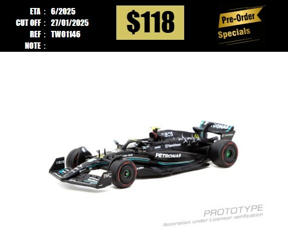 PO-$118 * TARMAC * 1:64 Mercedes-AMG F1 W14 E Performance Hungarian Grand Prix 2023 Pole Position Lewis Hamilton [OD14/01]