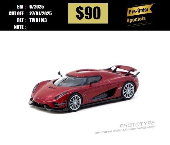 PO-$90 * TARMAC * 1:64 Koenigsegg Regera Red Metallic [OD14/01]