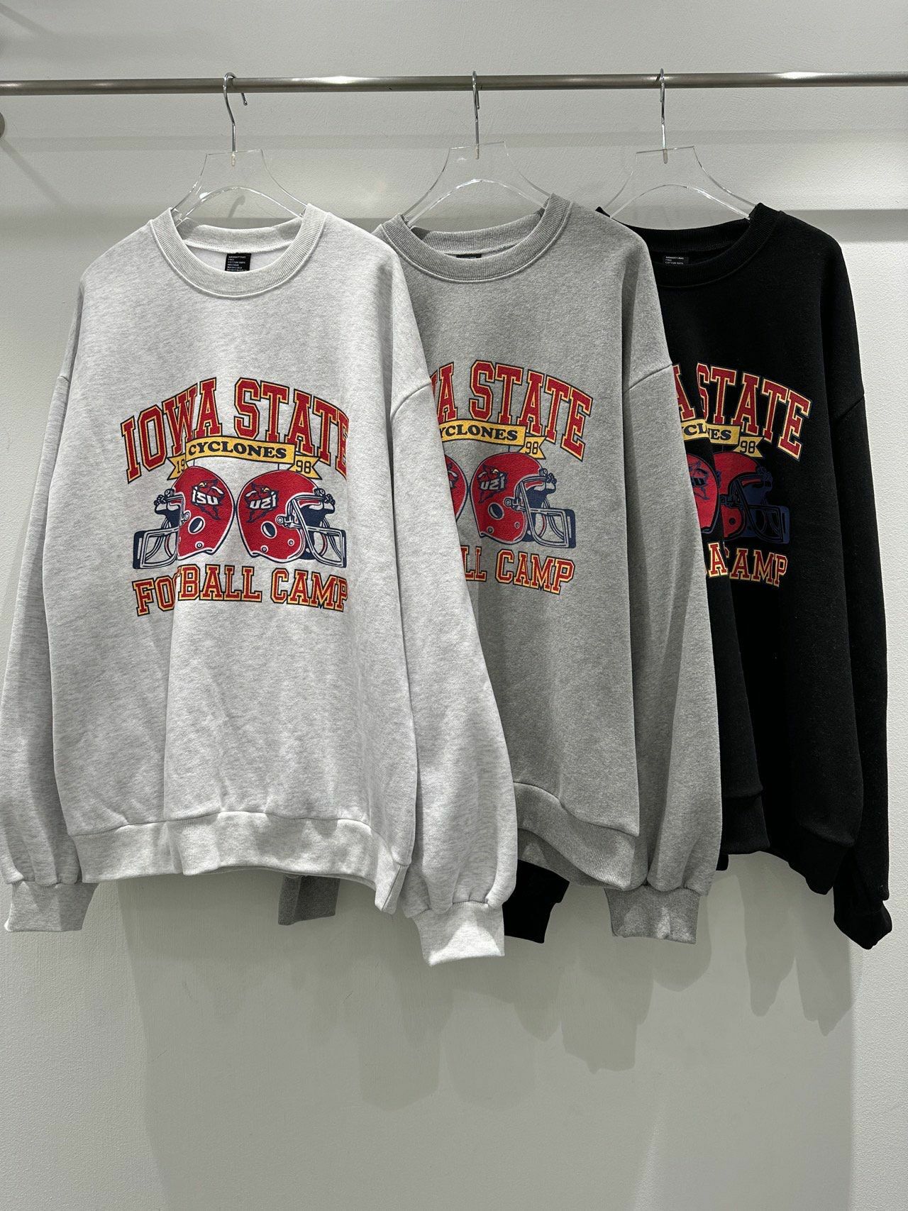 英文字圖案衛衣(薄抓毛底) manhattans-029T