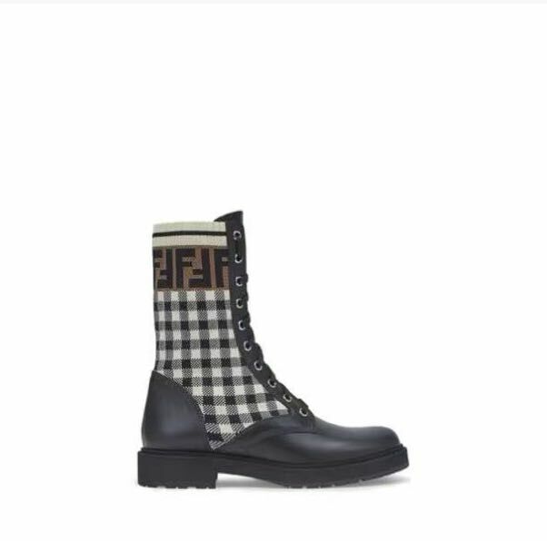 FENDI 黑色皮革骑士短靴8T6780AD7AF1BPG -M