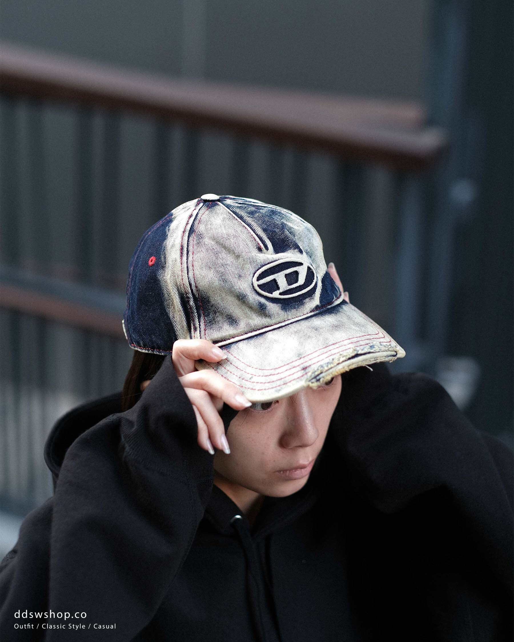 Diesel C-Seymon Treated Denim Baseball Cap 單寧水洗帽