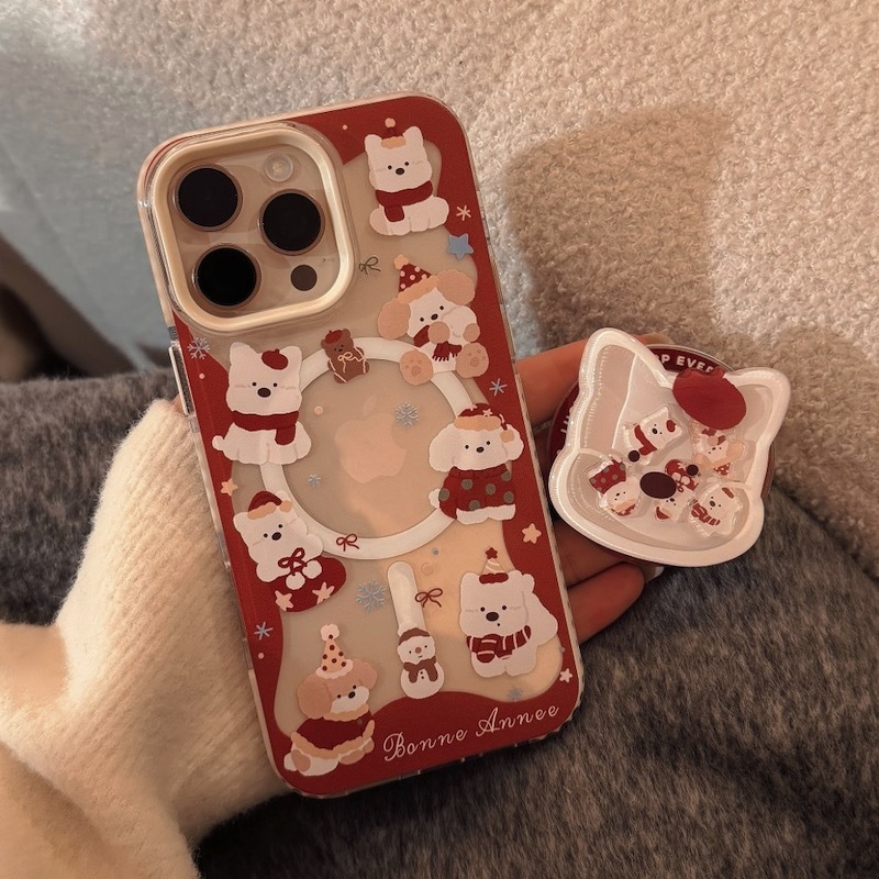 《11465》西高地狗紅色系手機殼(磁吸款)含支架