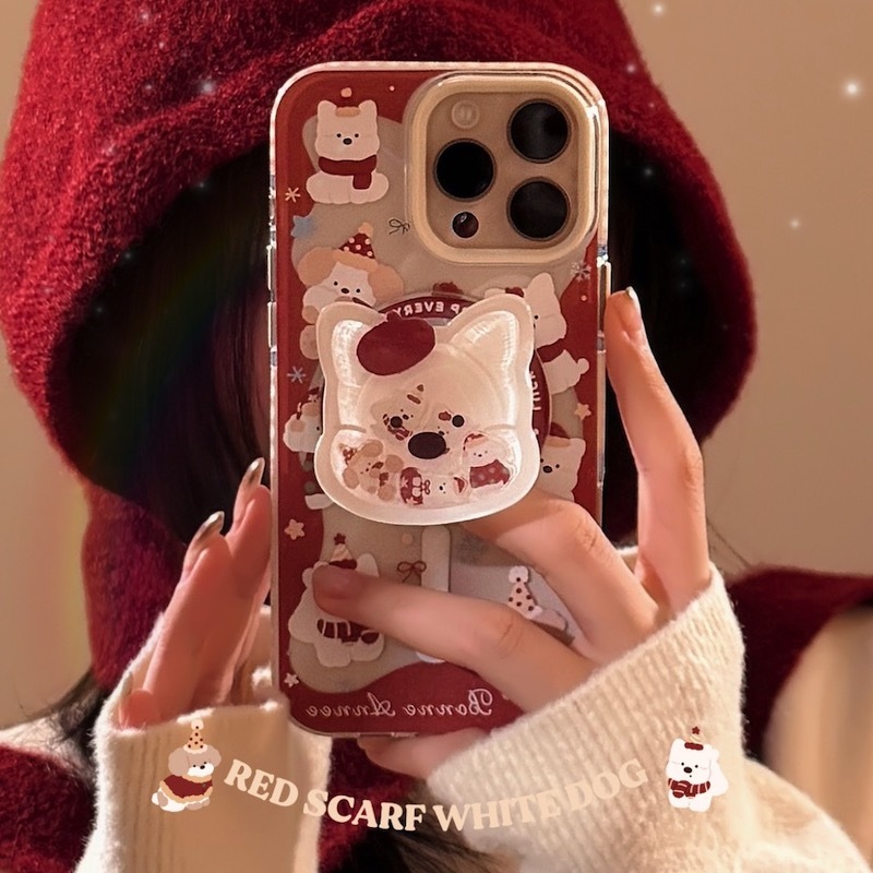 《11465》西高地狗紅色系手機殼(磁吸款)含支架