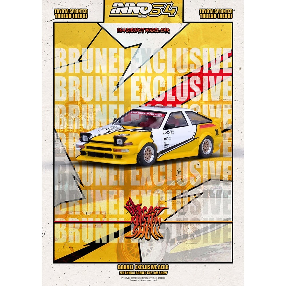 INNO64 1/64 Die-Cast TOYOTA SPRINTER TRUENO AE86 Brunei Diecast Kustom Show 2024