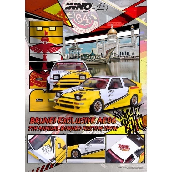 INNO64 1/64 Die-Cast TOYOTA SPRINTER TRUENO AE86 Brunei Diecast Kustom Show 2024