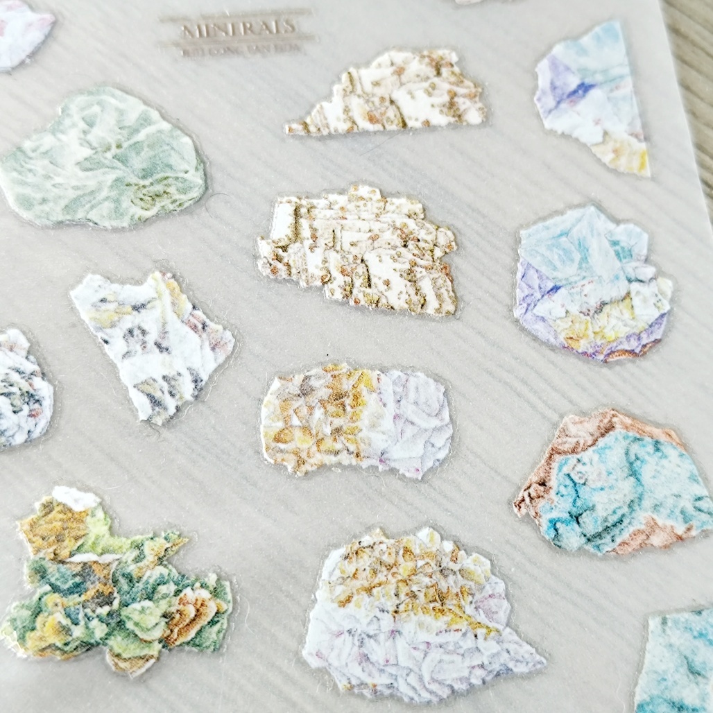 竹工凡花．礦石圖鑑 水晶轉印貼紙