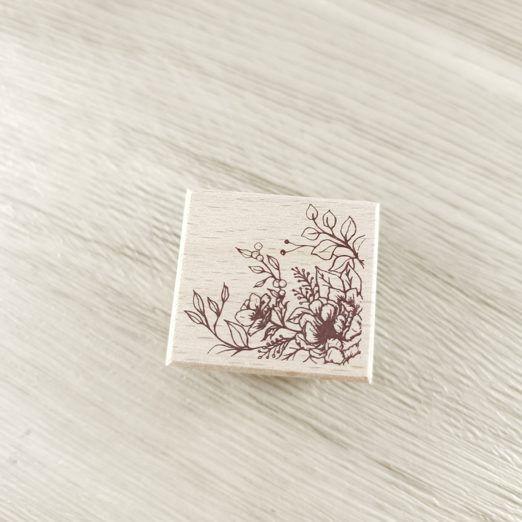 竹工凡花．Write in flowers 櫸木手帳印章 4款