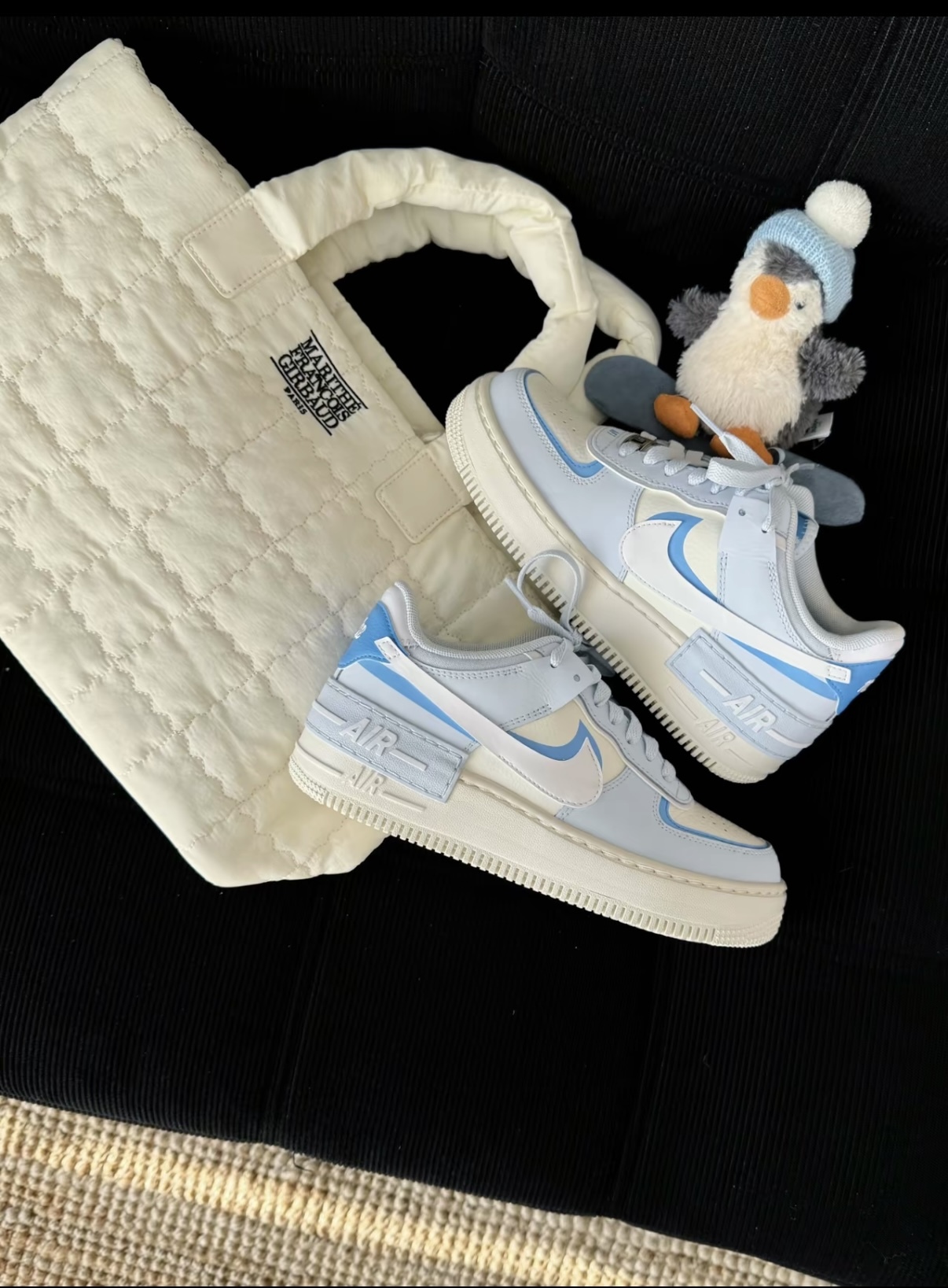 Nike Air Force 1 Shadow 奶油冰霜 寶寶藍 皮革 解構 奶油底 女款 DZ1847-400/預購