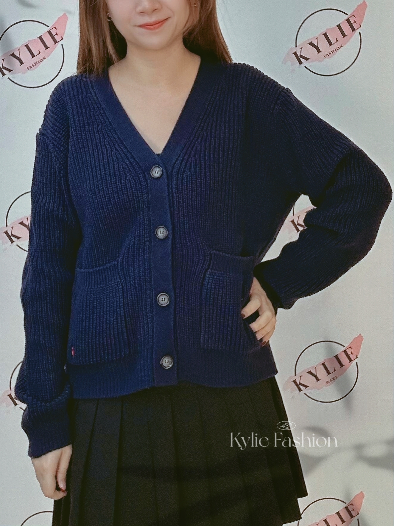 Ralph Lauren 深藍色 戰馬小標 開胸外套 女裝