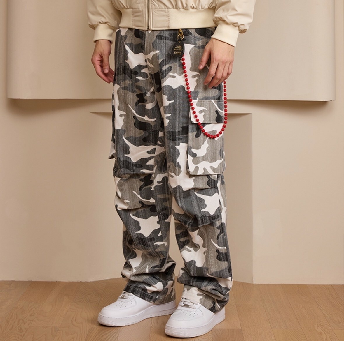 harsh and cruel 2025SS 美式 水洗做舊 雪地迷彩 VIBE 直筒工裝褲