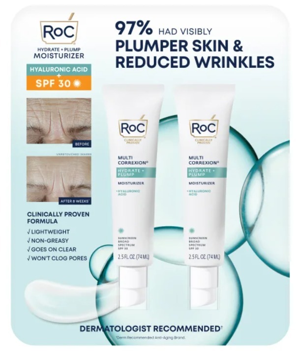 【現貨】ROC L011451 水潤豐盈保濕霜(SPF 30) 74ml 2枝裝