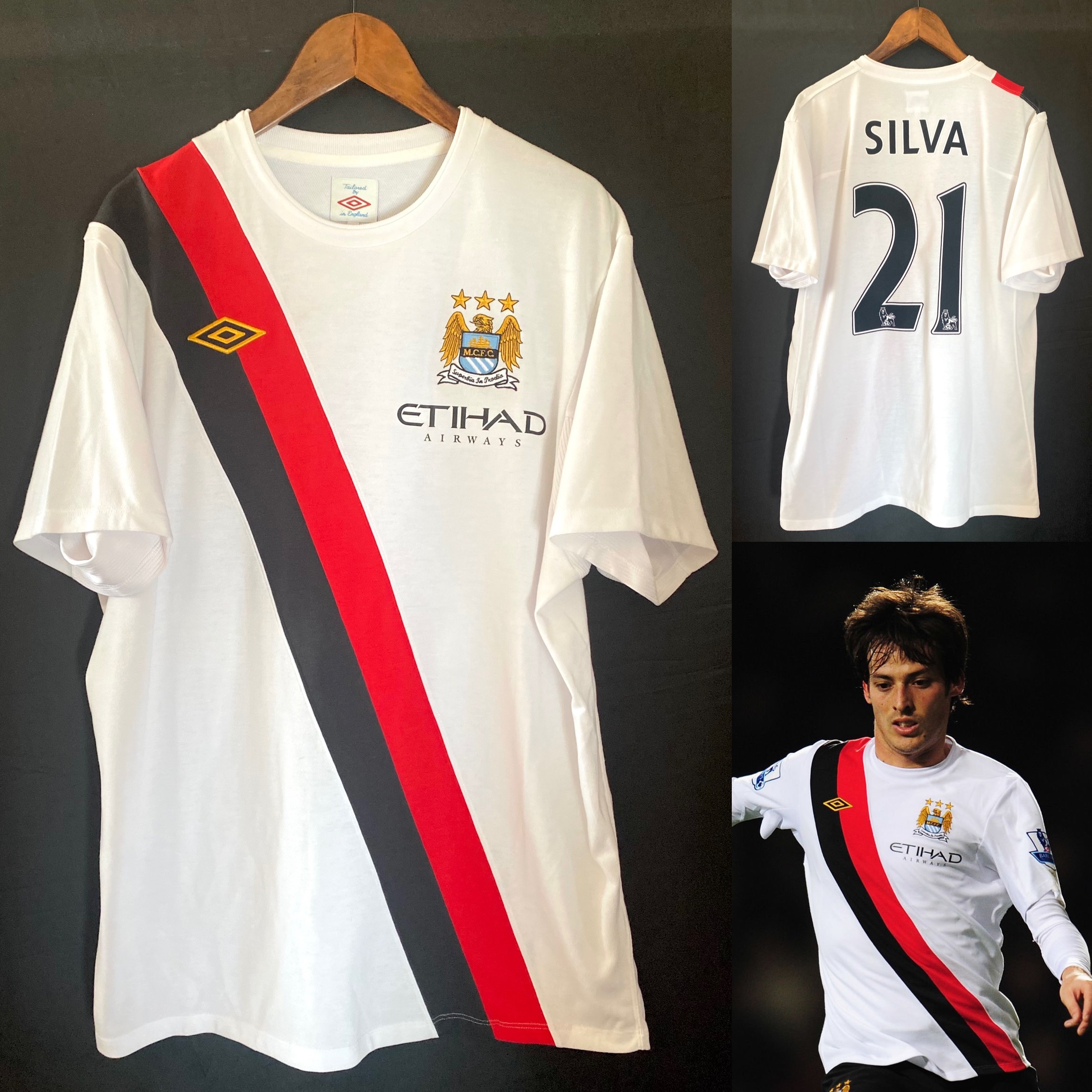 曼城 2010-2011 Umbro 二客球衣 #21 SILVA