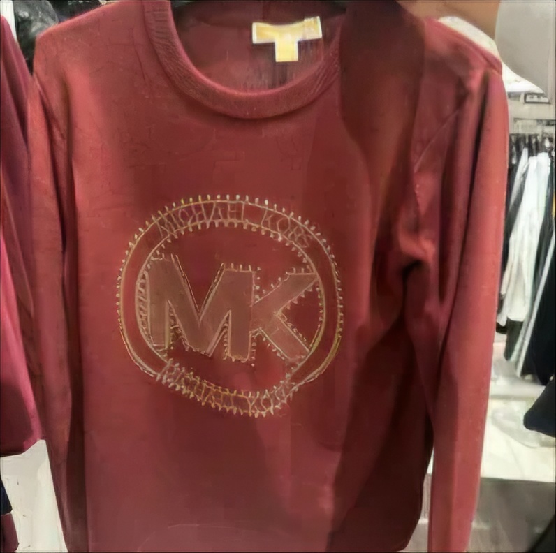 [S] MICHAEL KORS LADIES KNITTED COTTON SWEATSHIRT,MERLOT, JF4611JA0H-MERLOT [FINAL SALE] (SMK1174)