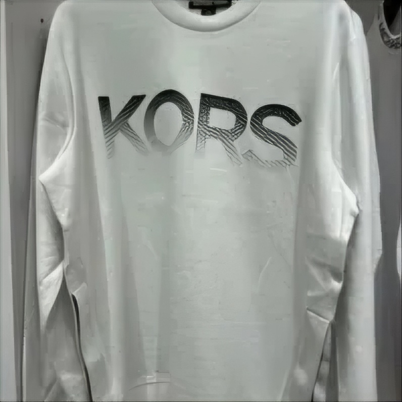 [S] MICHAEL KORS FALL 24 KORS COTTON BLEND SWEATSHIRT,BRIGHT WHITE, OF4529V48U-BRIGHT WHITE (SMK1177)