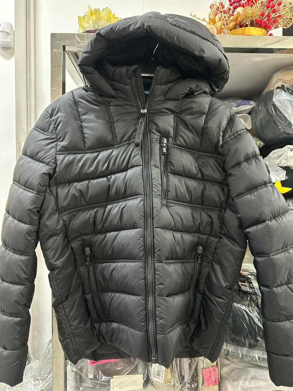 [S] MICHAEL KORS BANFF QUILTED NYLON PUFFER JACKET,BLACK, MC63324-BLACK [FINAL SALE] (SMK1182)