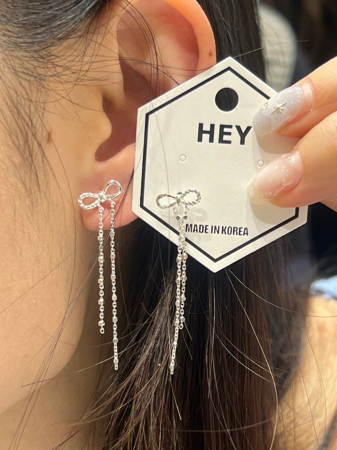 HM3456 蝴蝶結吊耳環