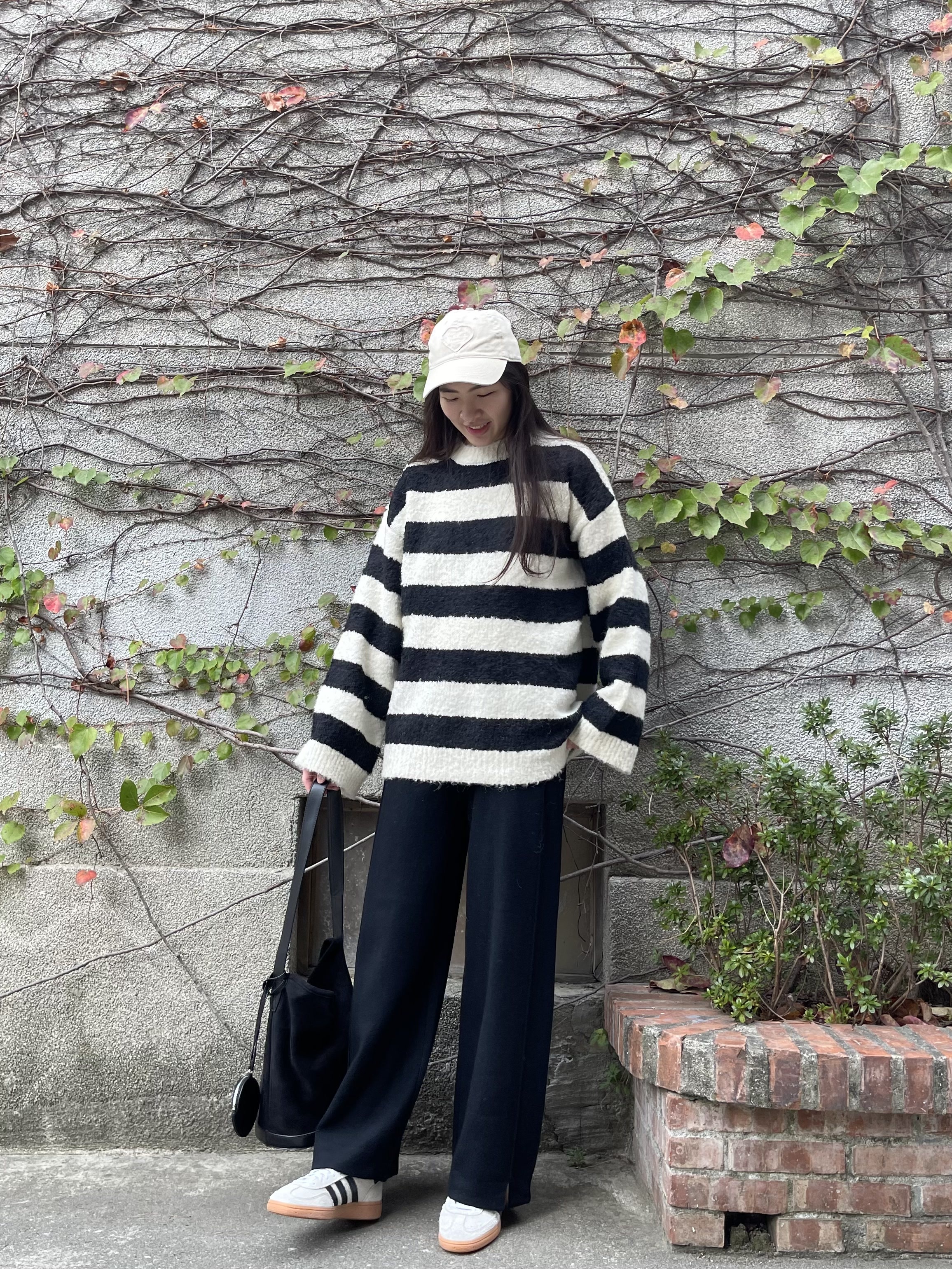 微厚針織小開衩舒服褲*3色