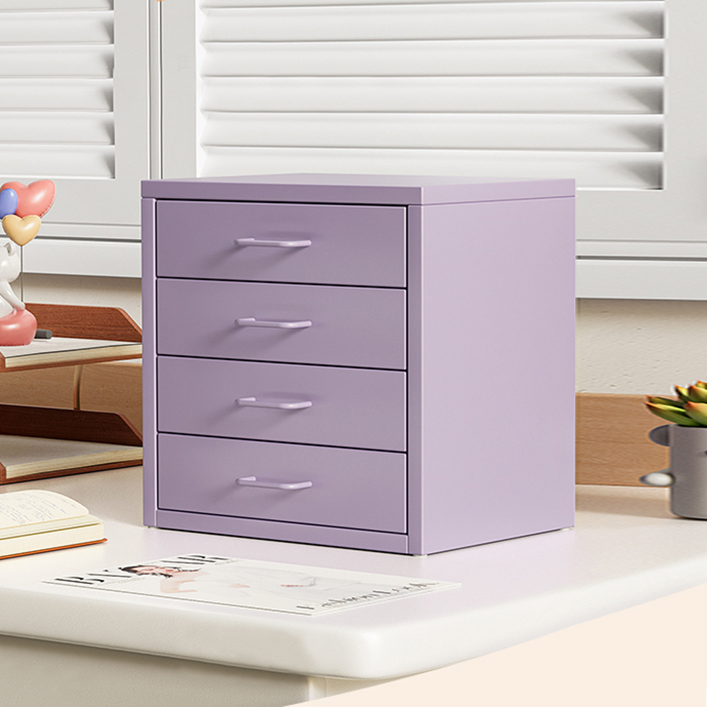 【AOTTO】北歐風鐵藝質感桌上四層收納櫃(TA-704)