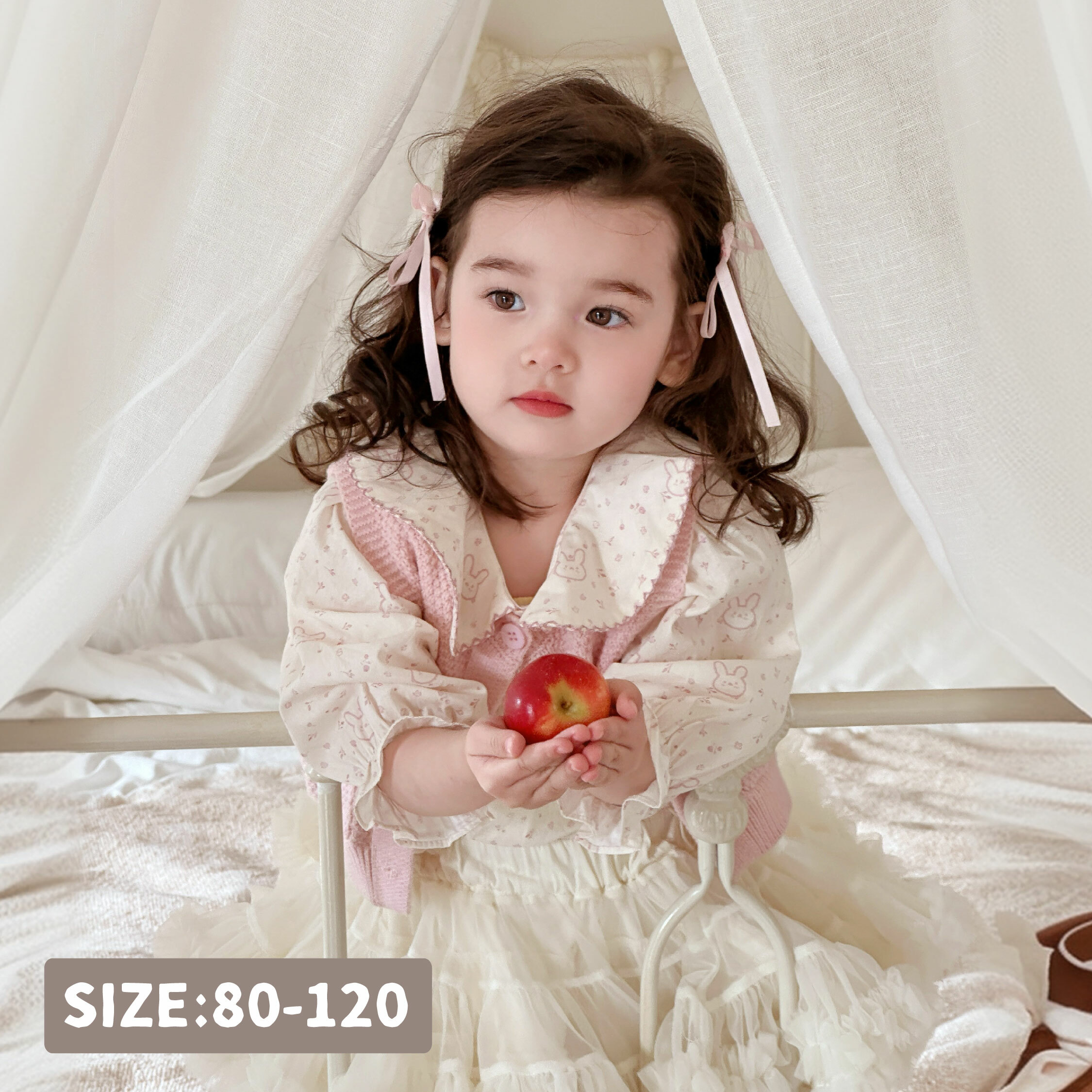 【H55188】可愛兔兔碎花兩件式套裝/上衣＊二色