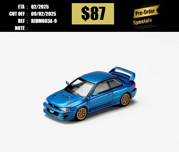 PO-$87  * JDM64 * 1:64 SUBARU Impreza-22B STi Version (GC8) SONIC BLUE MICA [OD15/01]
