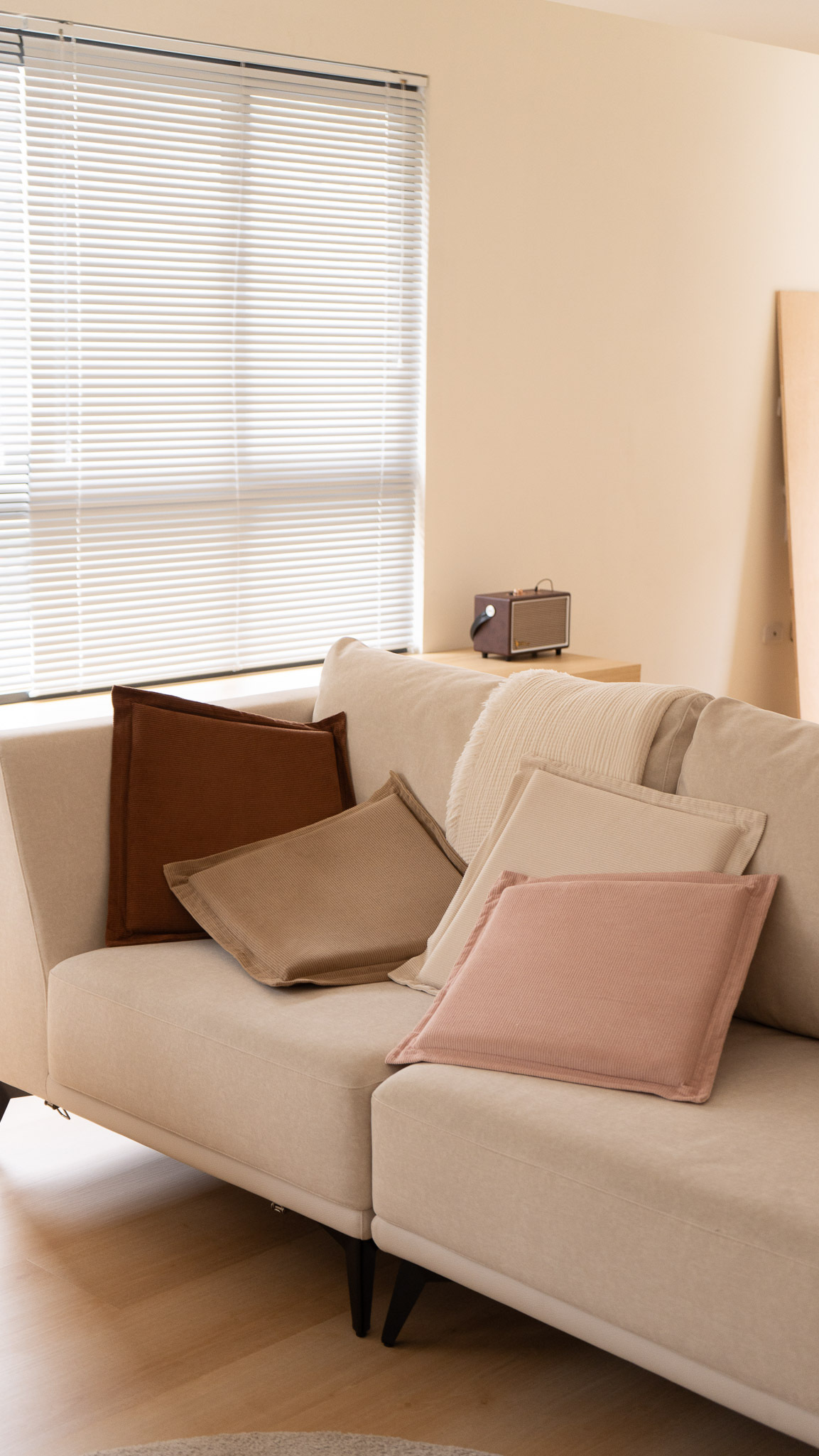 燈芯絨記憶棉坐墊