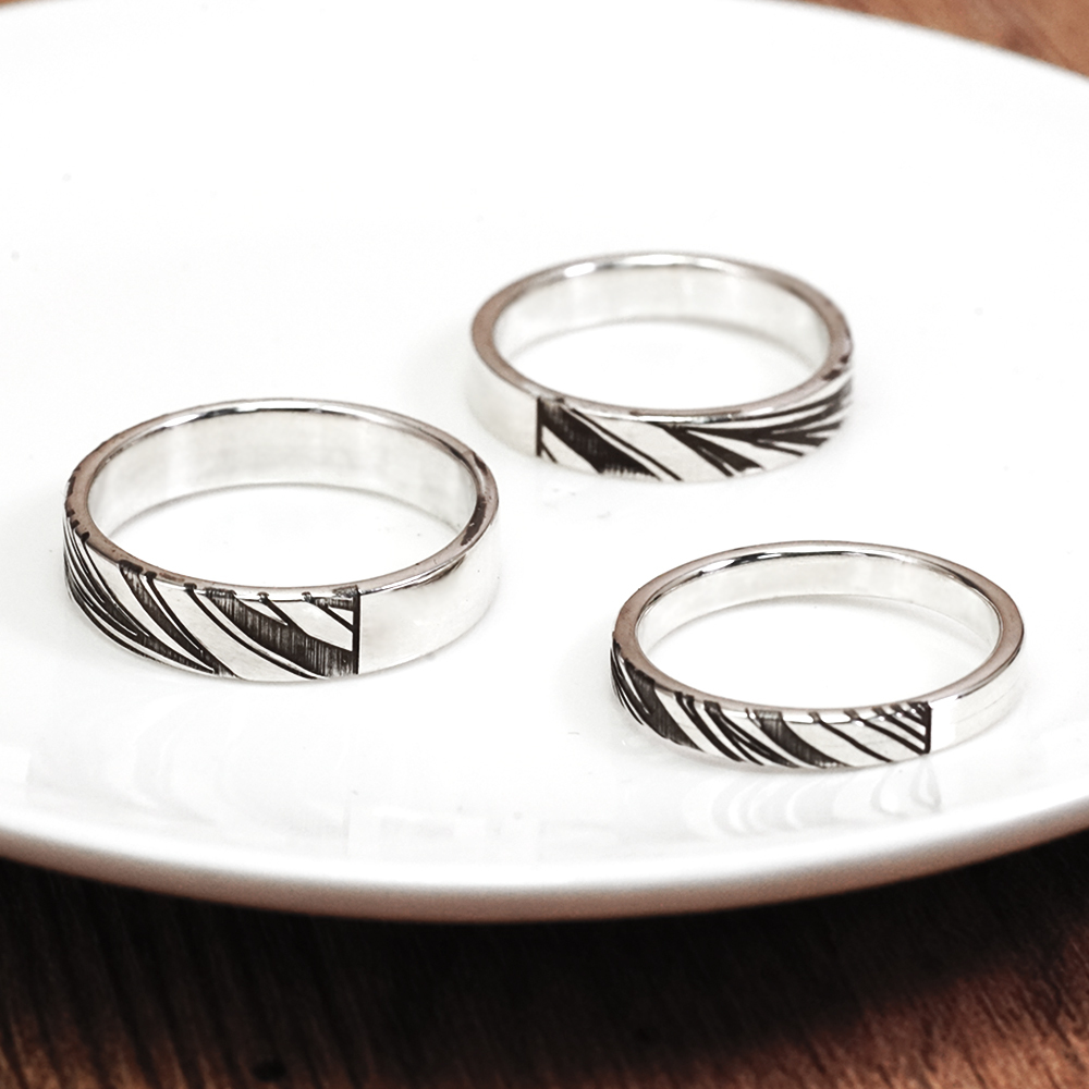 紋路銀戒 斜紋設計 925純銀戒指 男戒 女戒 客製化訂製 刻字銀戒