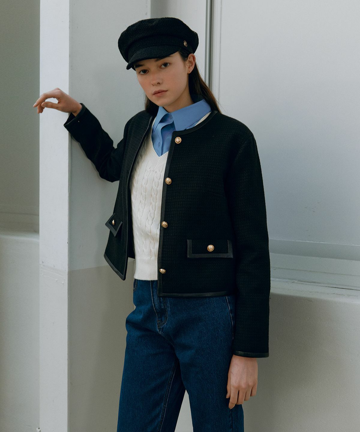 ROLAROLA GOLD BUTTON TWEED JACKET