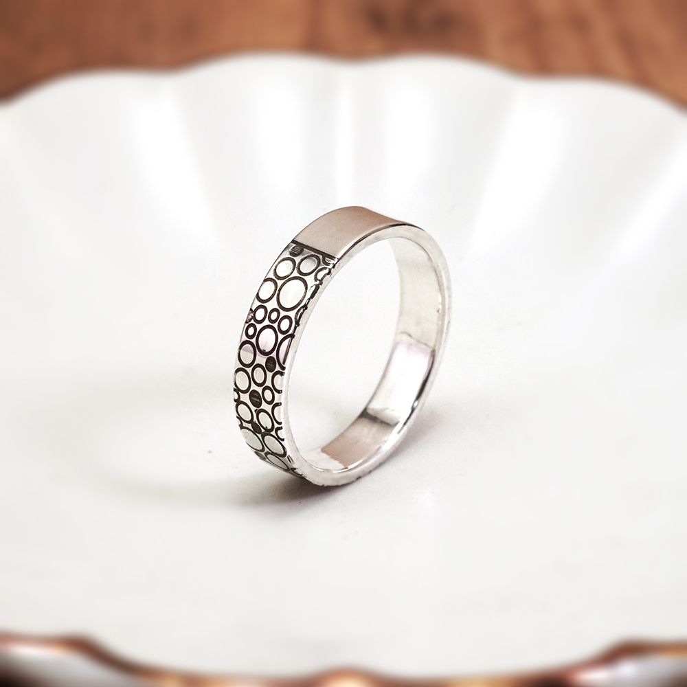 紋路銀戒 圓圈設計 925純銀戒指 男戒 女戒 客製化訂製 刻字銀戒
