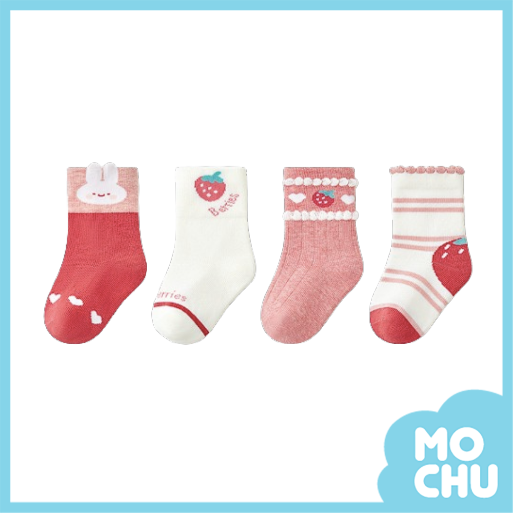 草莓兔子短襪四入組