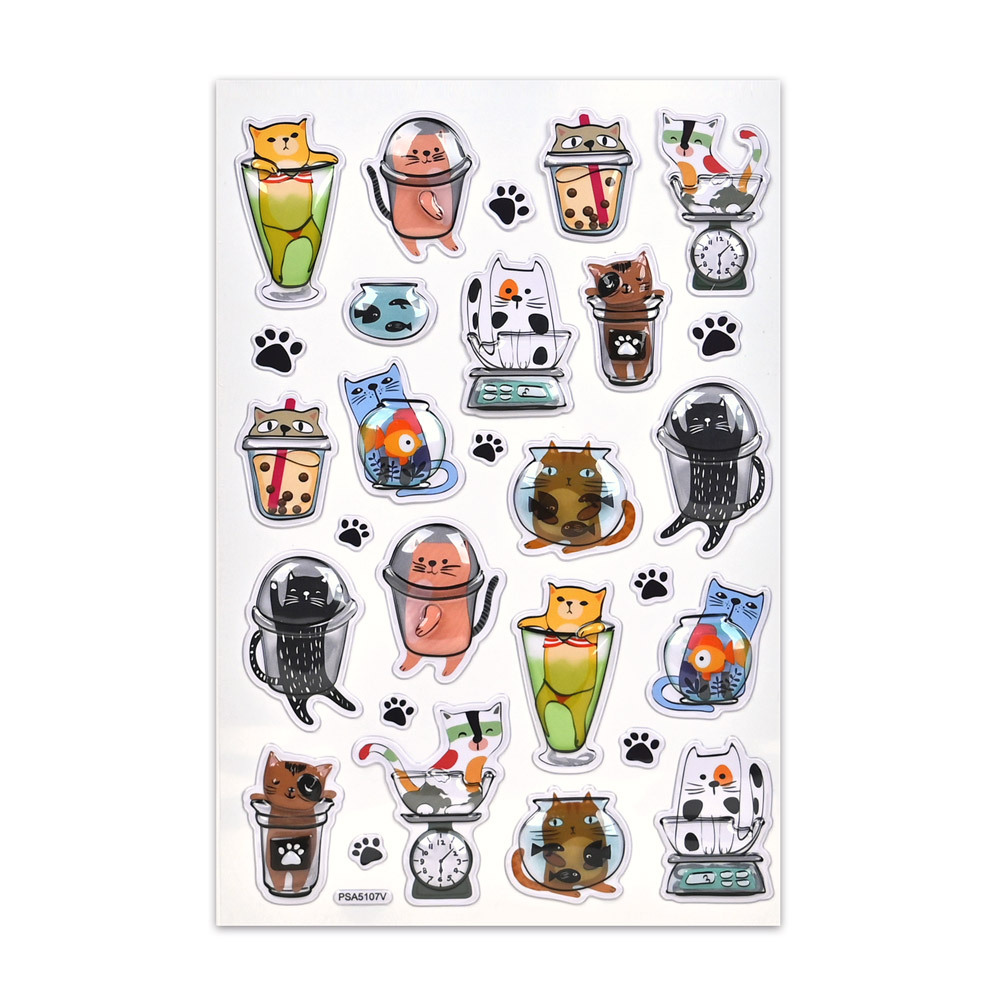 《 風車出版 》 立體造型裝飾趣味貼紙-俏皮貓咪