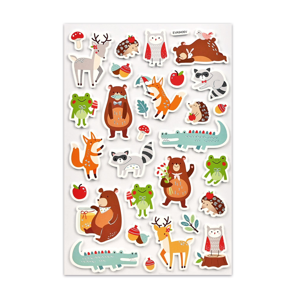 《 風車出版 》 立體造型裝飾趣味貼紙-森林動物