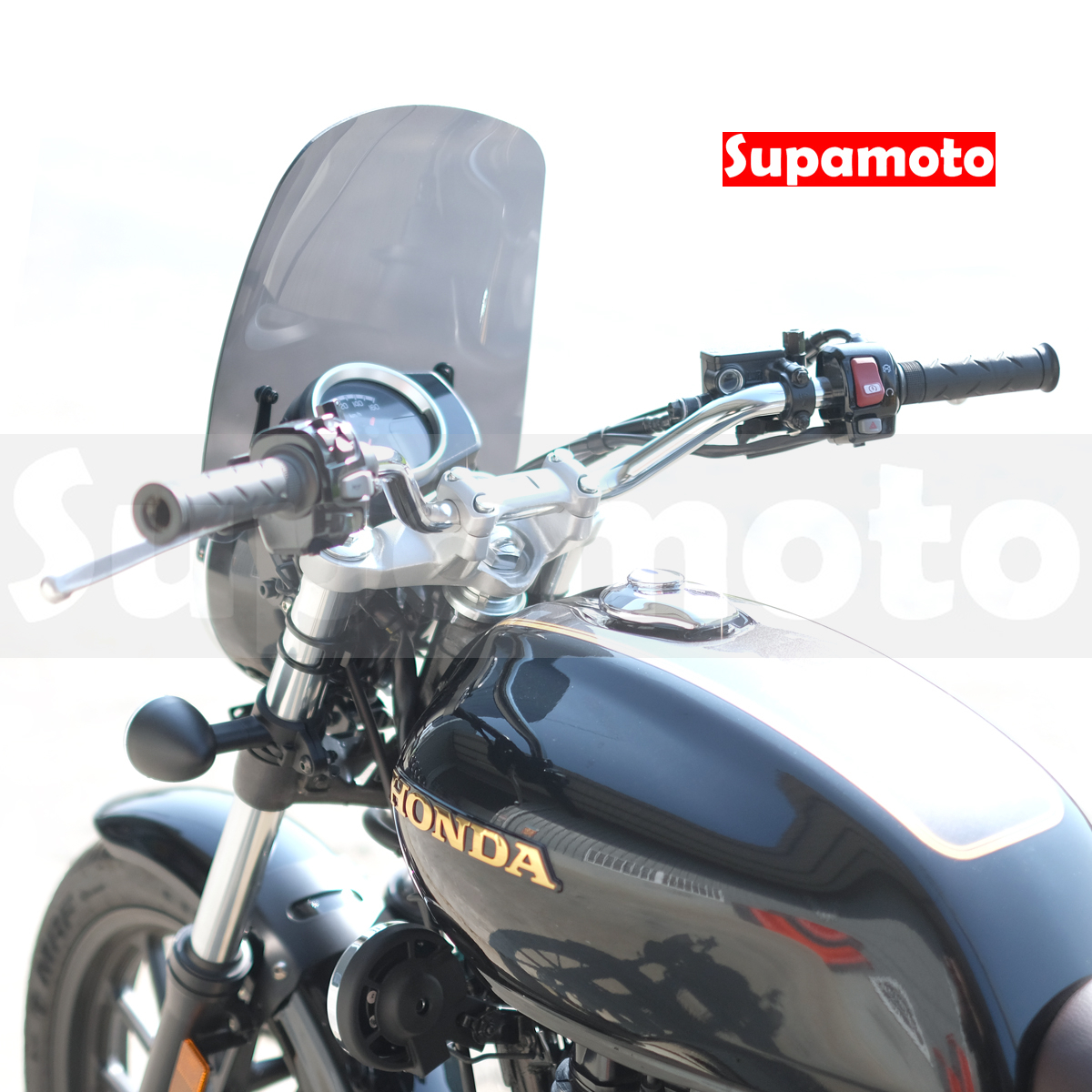 -Supamoto- 通用擋風鏡—B (風鏡/復古/整流罩/圓燈/大燈/街車/檔車/CB350/機車改裝)