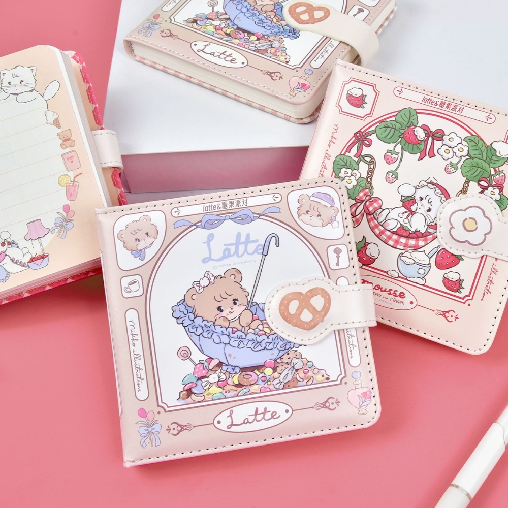 Mikko磁扣本復古皮質筆記本 手帳本彩色內頁日記本