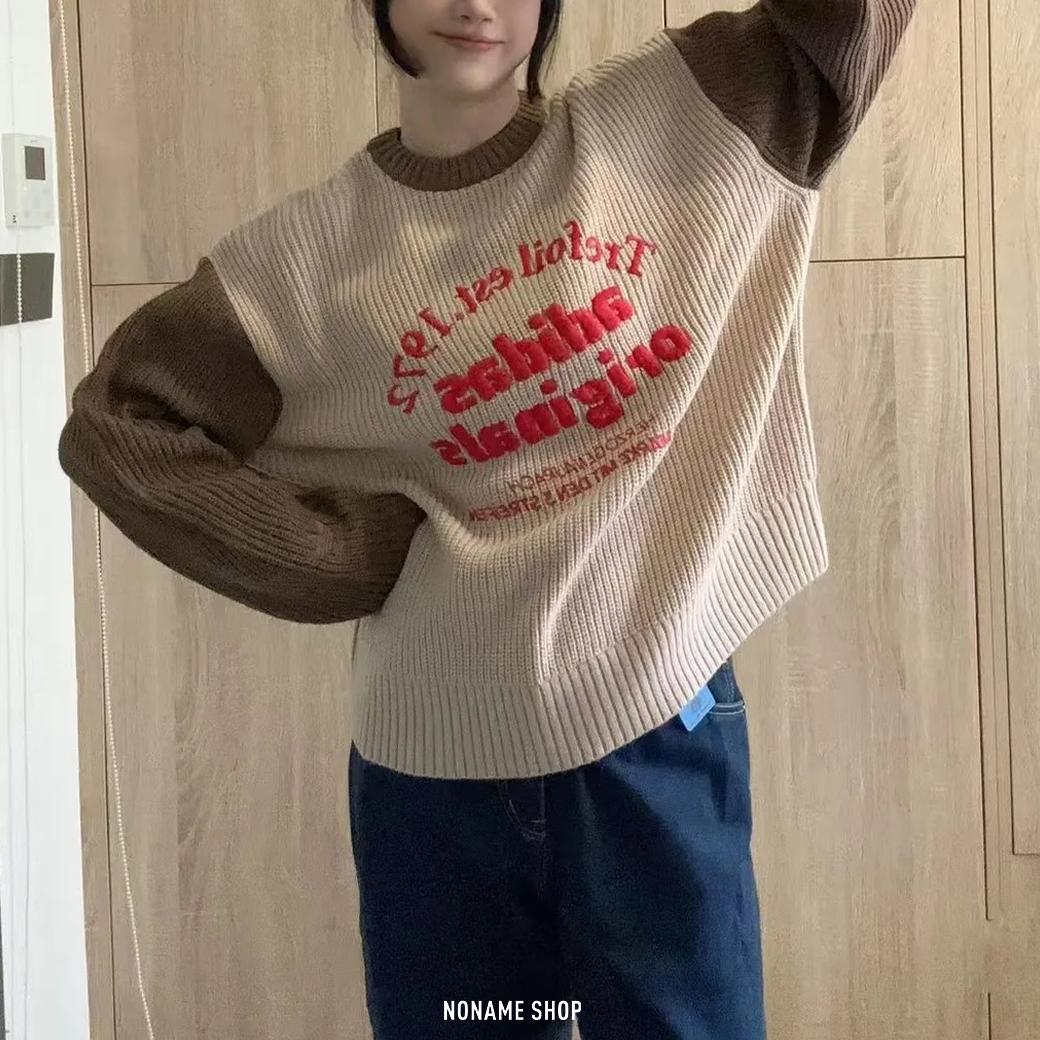 ADIDAS ORIGINALS CLASSIC 字母 拼接 針織 毛衣 三色 (男款)